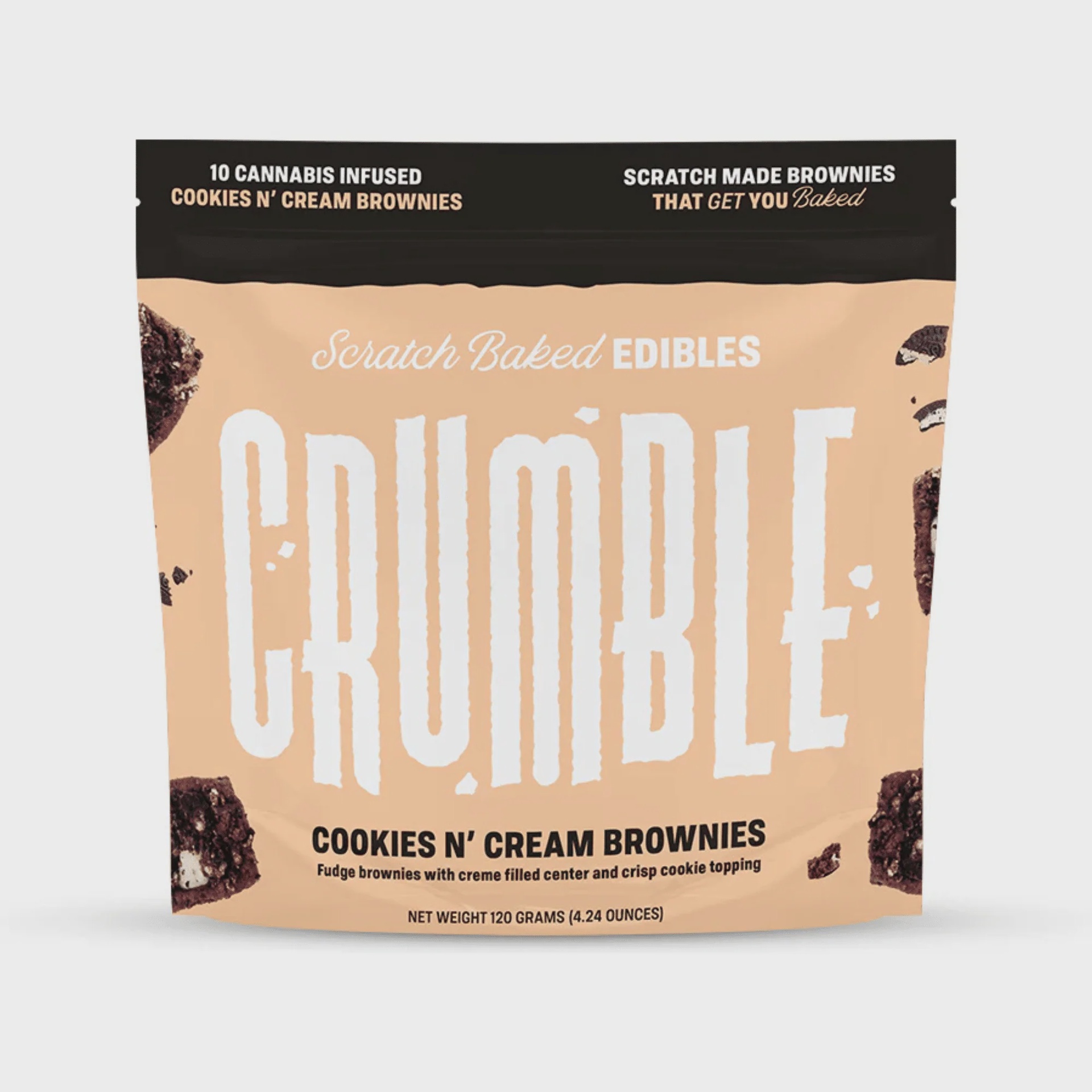 CRUMBLE COOKIES AND CREAM BROWNIES